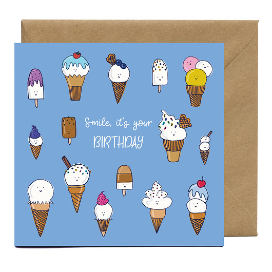 kartki okolicznościowe - wydruki Kartka urodzinowa Lody