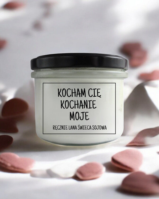 świece zapachowe Świeca sojowa KOCHAM CIĘ KOCHANIE MOJE 235 ml