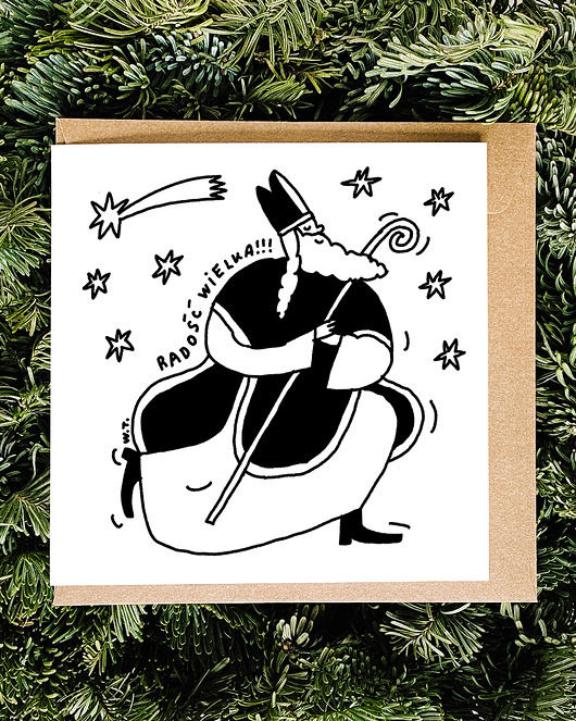kartki świąteczne Św. Mikołaj dance