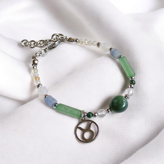 bransoletki z kamieni naturalnych BYK - zodiac collection - PREMIUM - nowa wersja - SILVER
