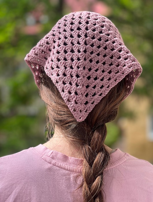 czapki damskie Letnia chusta na głowę bandana różowa