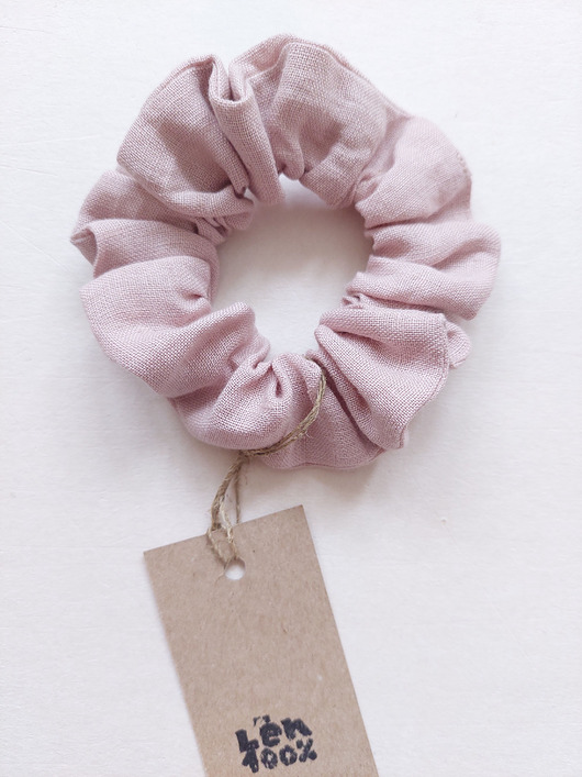 gumki do włosów 100% len, gumka/scrunchie/old rose