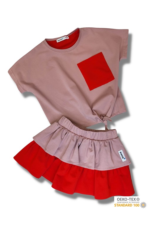 bluzki dla dziewczynki Zestaw Jill róż+malina