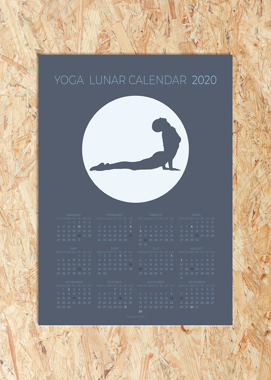 Kalendarz księżycowy 2020 granatowy My Yoga Smile