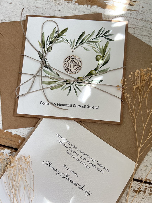 kartki na komunię Kartka komunijna ręcznie robiona - pamiątka komunijna