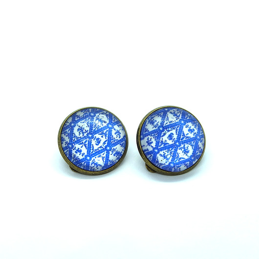 klipsy Klipsy - Kafelki niebieskie - duże, brąz