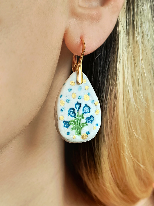 kolczyki pozłacane Kolczyki pozłacane Niezapominajki Kolekcja Parian