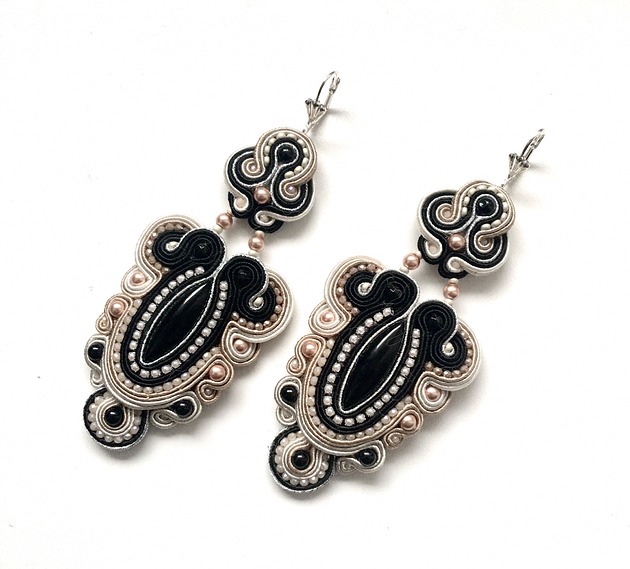 kolczyki soutache Sutaszowe kolczyki CHIC BLACK