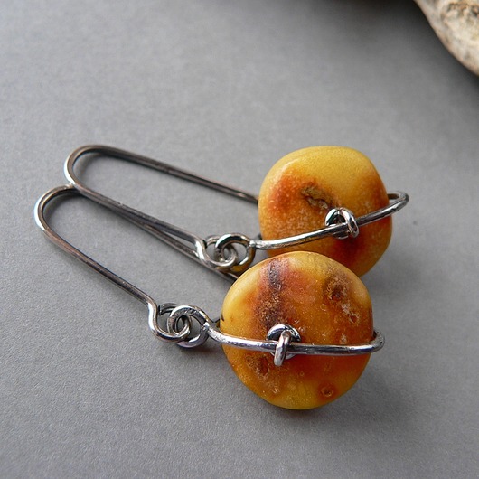 kolczyki srebrne Kolczyki srebrne -bursztyny -agrafki-