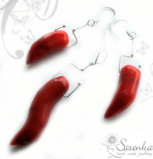 CHILLI - komplet z koralowca sasenka