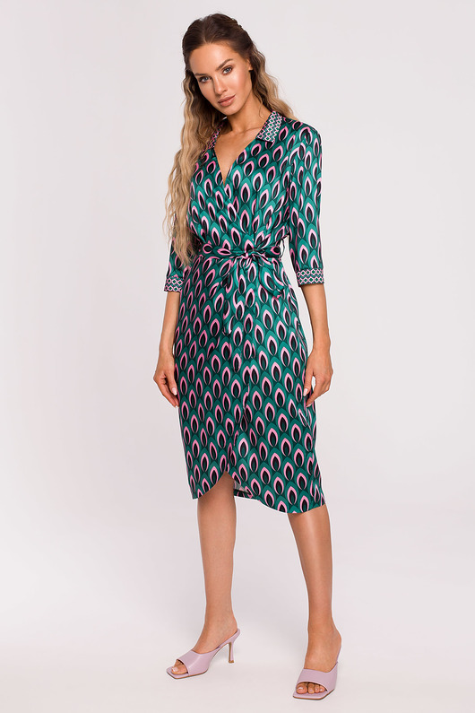 sukienki midi damskie Sukienka na zakładkę-model 1(M-668)