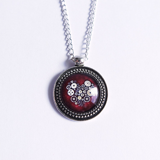 wisiory Medalion - Serce steampunk - 2 cm