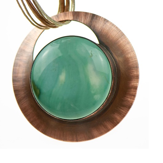 wisiory Miedziany naszyjnik z pastelowym agatem