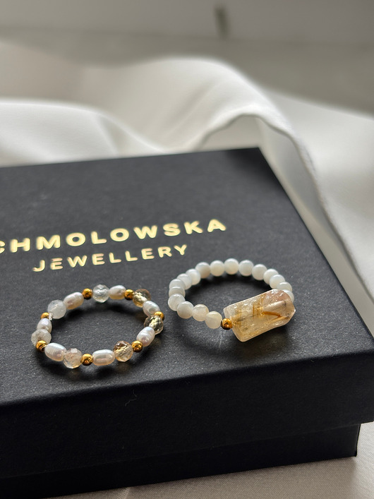 pierścionki elastyczne Zestaw Pierścionków elastycznych cytryn