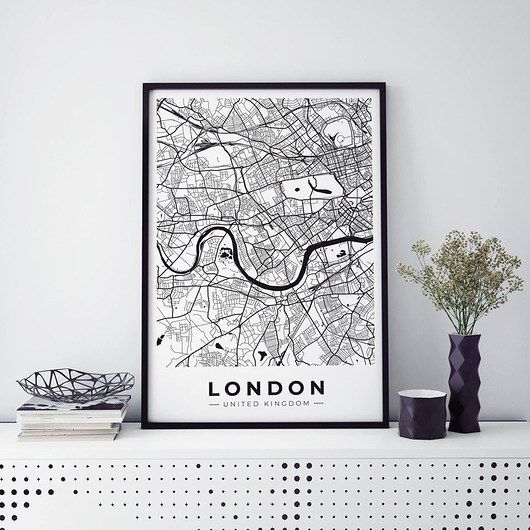 Londyn mapa plakat  HOG STUDIO