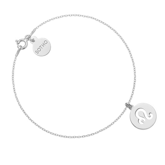 srebrne naszyjniki Srebrna bransoletka z zodiakiem Lwa