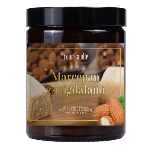 świece zapachowe ŚWIECA SOJOWA MARCEPAN Z MIGDAŁAMI 180 ml - YOUR CANDLE