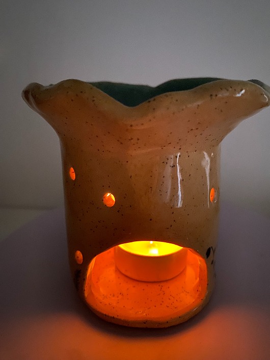 świeczniki i świece Grzybek ceramiczny podgrzewacz - kominek