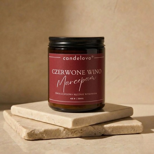 świeczniki i świece Czerwone wino & Marcepan