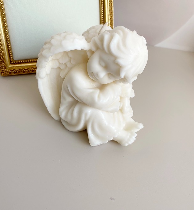 świeczniki i świece Świeca ekologiczna sojowa dekoracyjna "Angel" 100x80mm