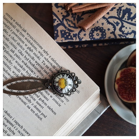 Zakładka ze stokrotką Figa handmade accessories
