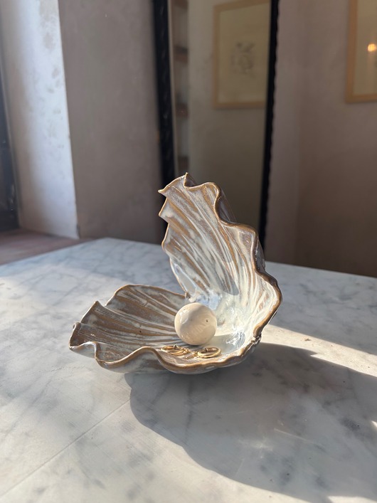 figurki i rzeźby Ceramiczna ostryga na biżuterię muszla handmade Muszla Dekoracyjna