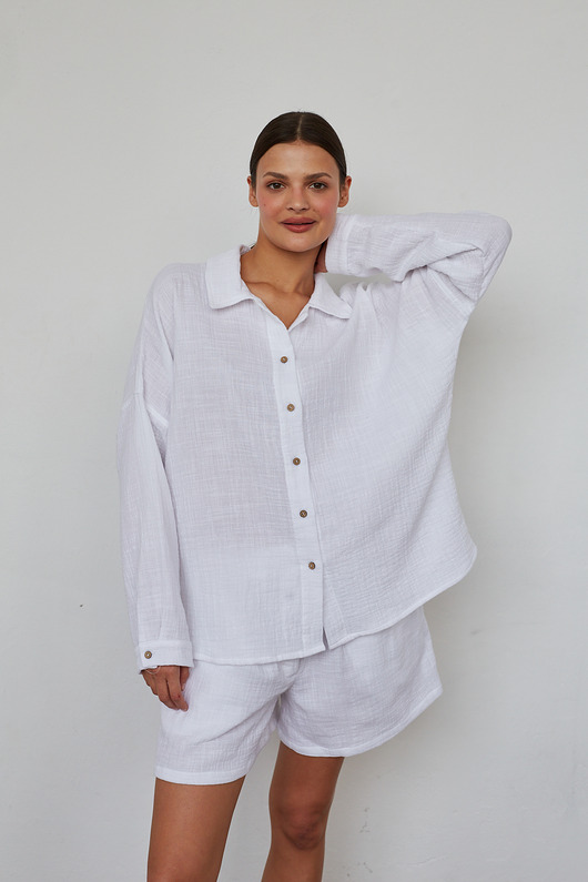 koszule damskie  Muślinowa biała koszula