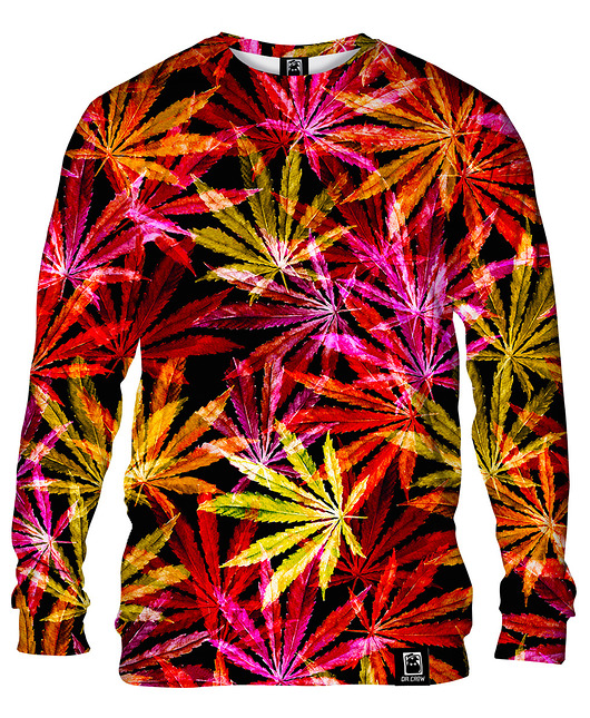 bluzy męskie Bluza Bez Kaptura Męska DR.CROW Green Hemp Red