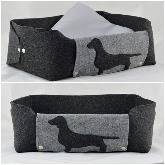 legowiska dla psów i kotów Legowisko dla jamnika - grafitowe