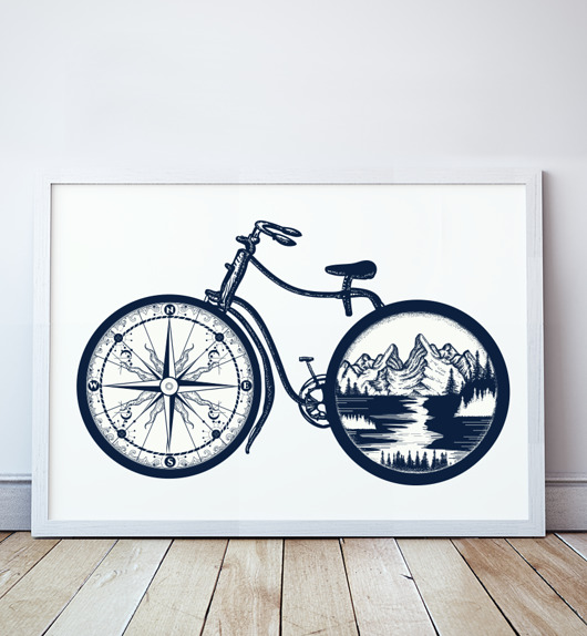grafiki i ilustracje Plakat Rower