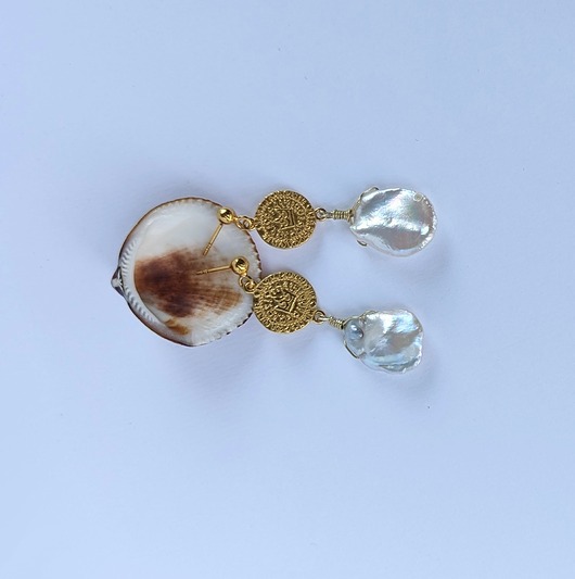 kolczyki pozłacane Kolczyki pozłacane Perły korony