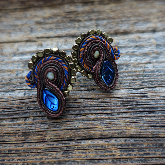 kolczyki soutache Kolczyki soutache Jesienny liść