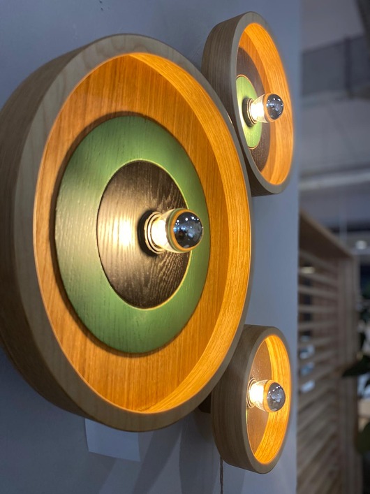 kinkiety Zestaw kikietów LEEA OMENA. Naturalny fornir dębowy ręczne wykonanie.