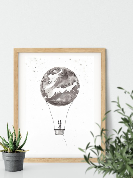 grafika 21 x 30 cm wykonana ręcznie MiniMalArt