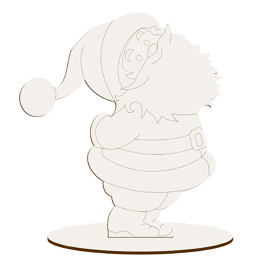 dekoracje świąteczne Ozdoba Figurka Stojąca na Podstawce BIALA Mikołaj dla Dzieci do Decoupage