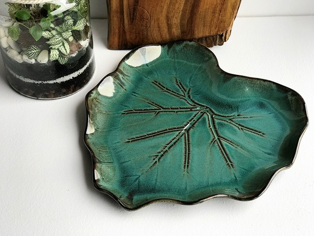 Patera ceramiczna Liść  Dekoracyjny talerz Ceramika Tyka