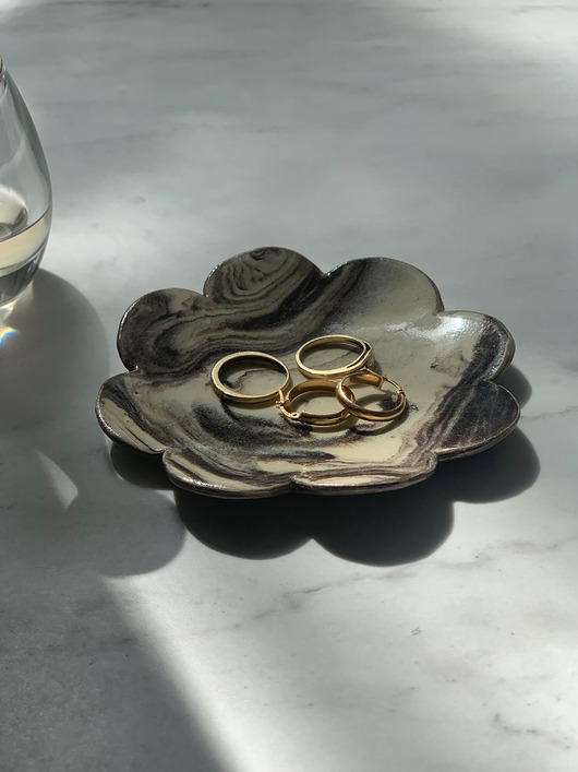 pojemniki na biżuterię Ceramiczna Miseczka Kwiat na Drobiazgi Biżuterię Earth Wonders