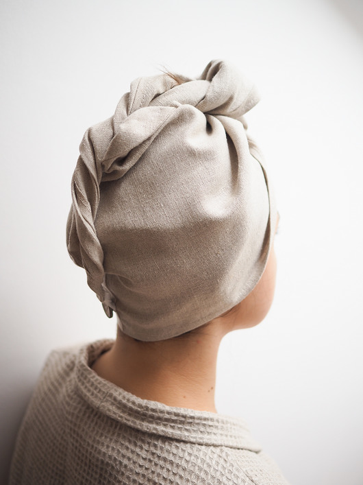 akcesoria dla niej Lniany turban NATURAL
