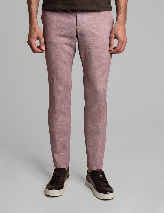 spodnie męskie Spodnie do zestawu lumarzo róż slim fit