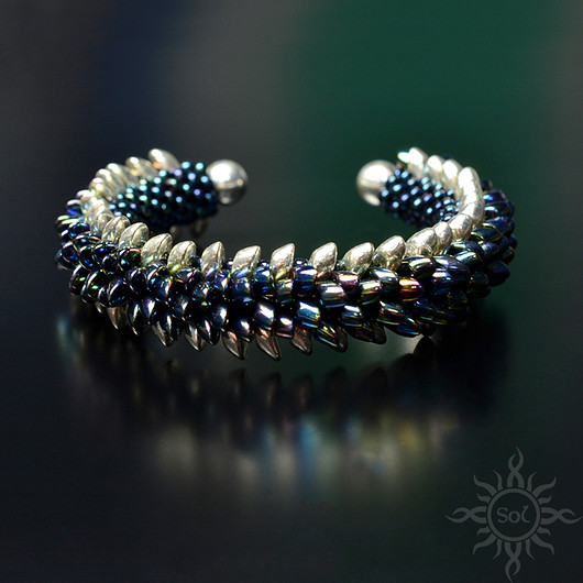 bransoletki ze szkła Fenrann, smocza bransoleta cuff, beading