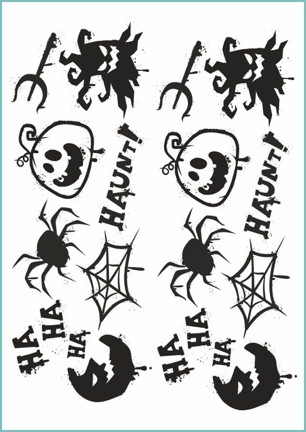 tatuaże zmywalne, tymczasowe Tatuaż tymczasowy "Wzory na Halloween pisane sprayem 02"