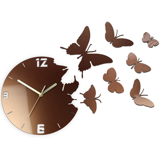 Zegar ścienny Motyle - Metalic Copper -PREMIUM ModernClock