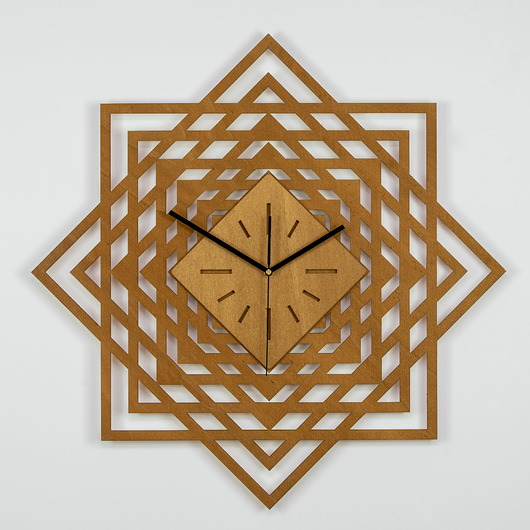 zegary DEKORACYJNY ZEGAR AŻUROWY, ŚWIĘTA GEOMETRIA , BEJCA L ( 60 x 60 cm )