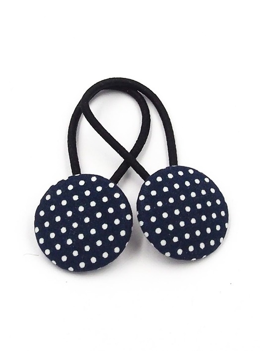 ozdoby do włosów dla dzieci Gumki do włosów czerwone w kropki Dottie Navy