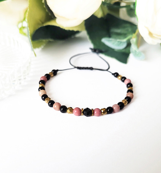 bransoletki z kamieni naturalnych Uleczyć przeszłość- Turmalin i Rodonit