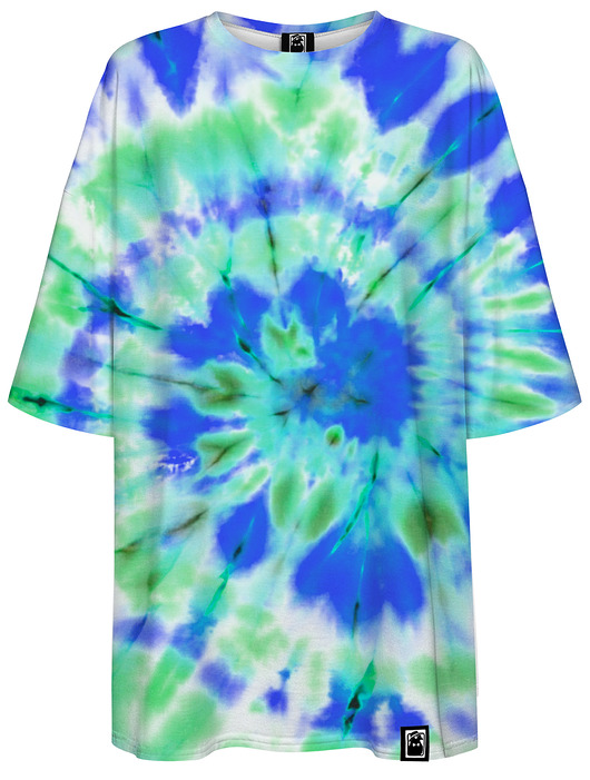 t-shirt damskie DR.CROW T-shirt Damski Oversize Tie Die Green