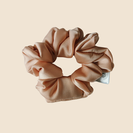 gumki do włosów Satynowa gumka satynowa scrunchie owijka frotka złoty beż MIDI