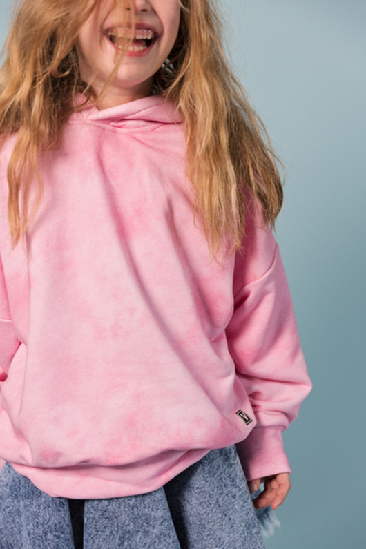 bluzy dla dziewczynki Pink hoodie tie dye