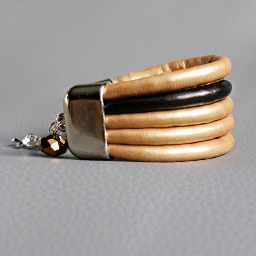 szeroka bransoletka GOLD&BLACK kaktusia