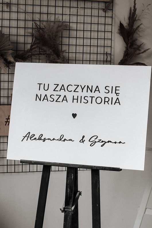 Ślub - inne Tablica powitalna - nasza historia